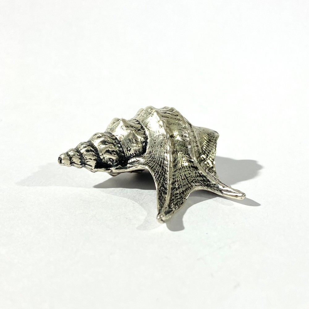 vintage solid silver shell miniature , hallmarked italian figurine