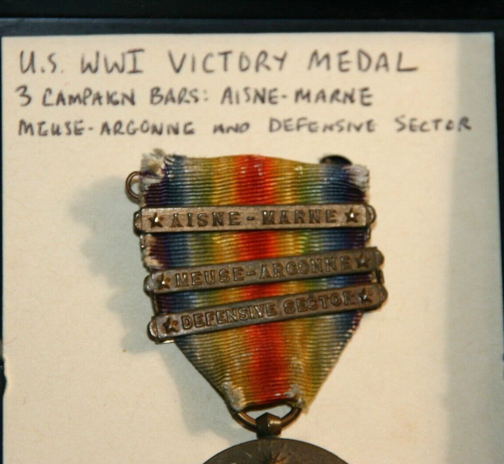 WW1 US VICTORY MEDAL WITH 3 BARS #2