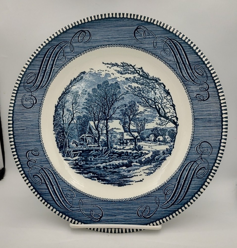 Royal Currier & Ives Blue Dinner Plate