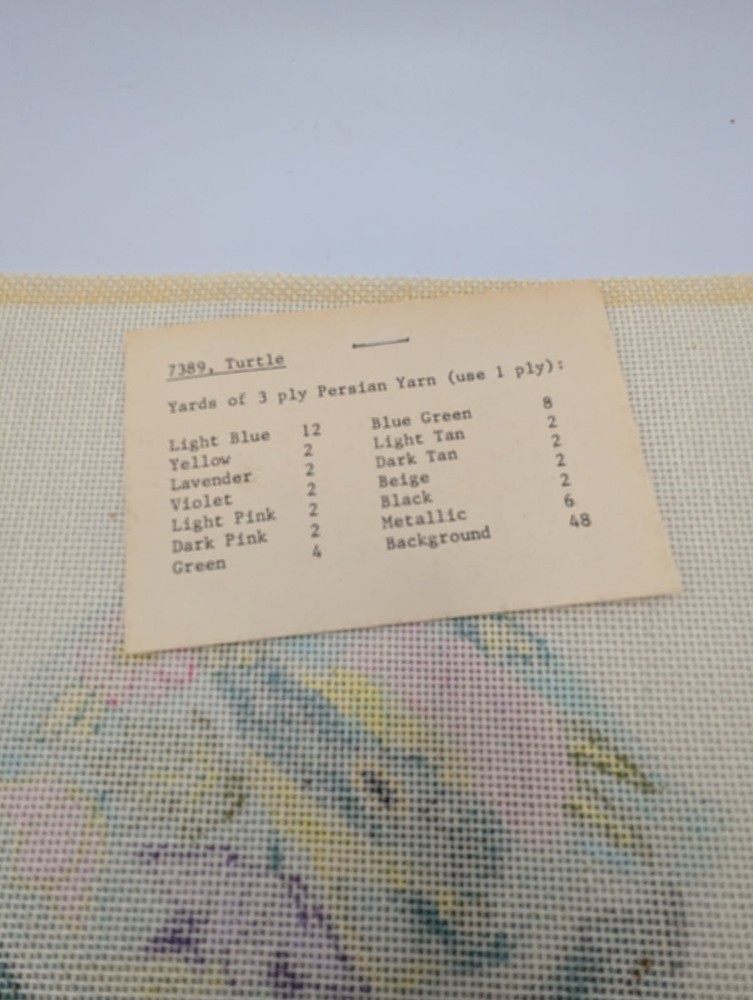 Dielco Custom Needlepoint Design Pattern- Turtle and Snail