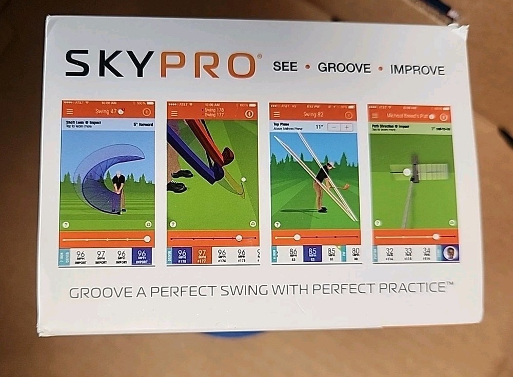 Skypro Golf Swing and Putting Analyzer by SkyGolf. iPhone IOS 8+ or Android 4.1+