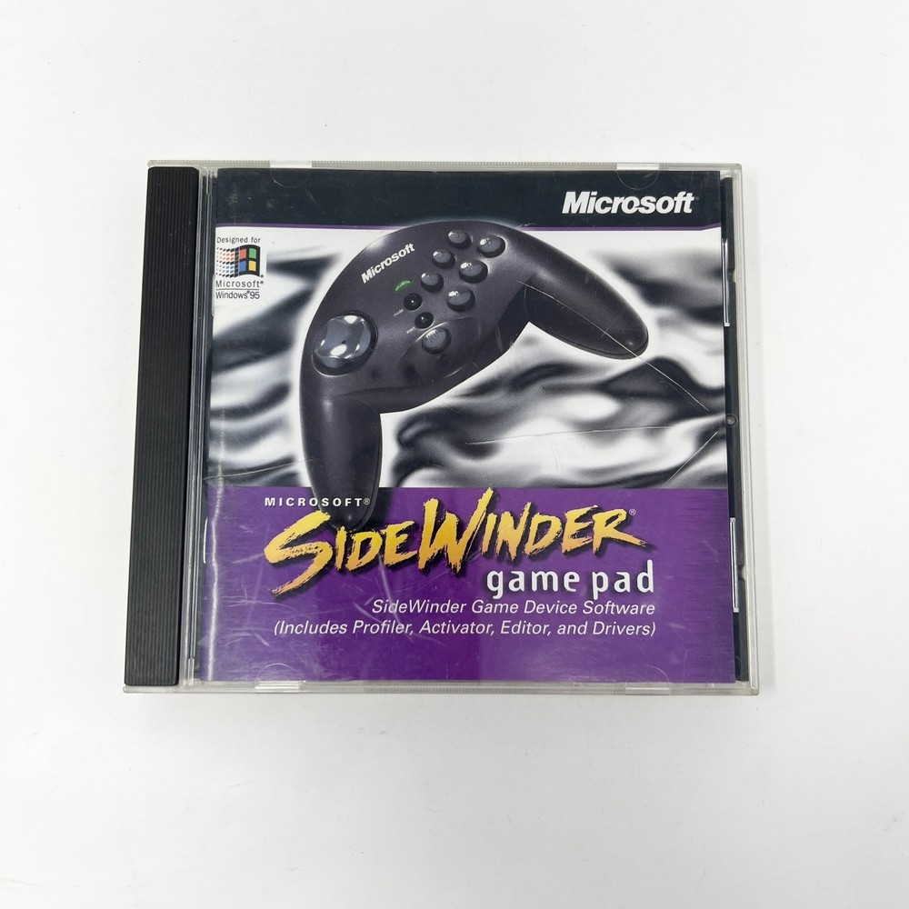 Microsoft SideWinder Game Pad PC Windows 95 Game Device Software CD, 1997