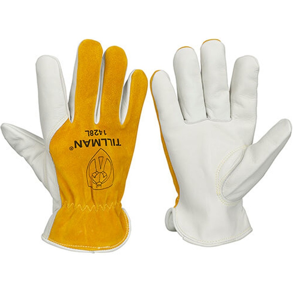 Tillman 1428 Premium Top Grain & Split Cowhide Drivers Gloves, Lined Back, Large