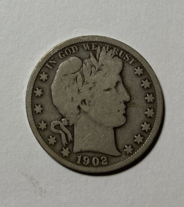 1902-S Barber Half Dollar Nice Original VG