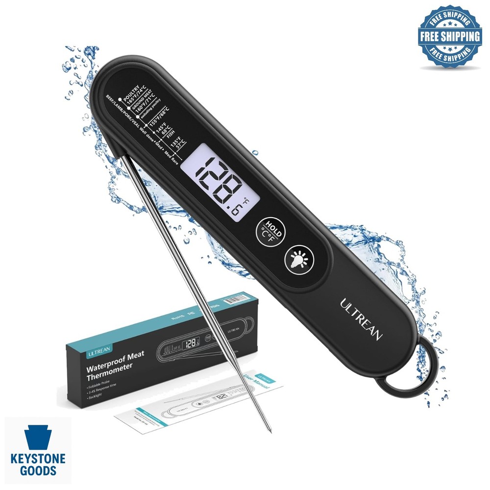 Ultra-Fast Waterproof Digital Meat Thermometer with Backlight