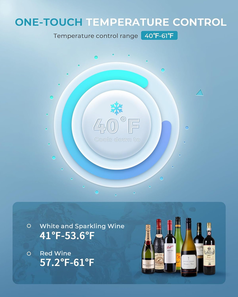 18L Beverage Refrigerator Cooler, 24 Cans Mini Fridge with Quiet Compressor, Cou