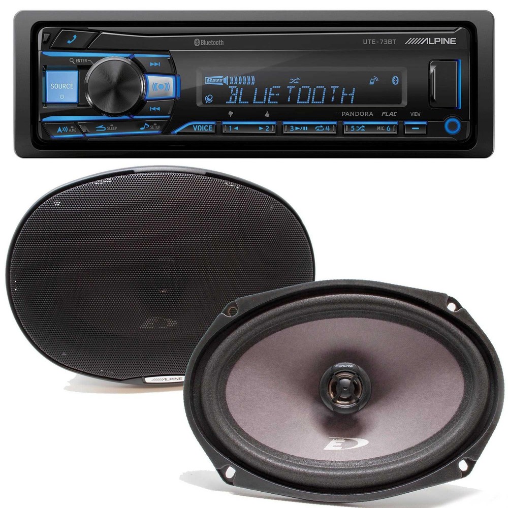 Alpine UTE-73BT 1-Din Bluetooth® Multimedia Receiver (Does Not Play CDs) with...