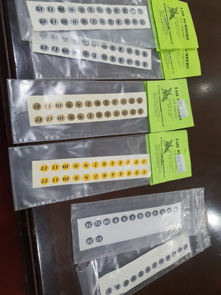 Tail Numbers Decals For Archery Arrow (All Items Pictured)