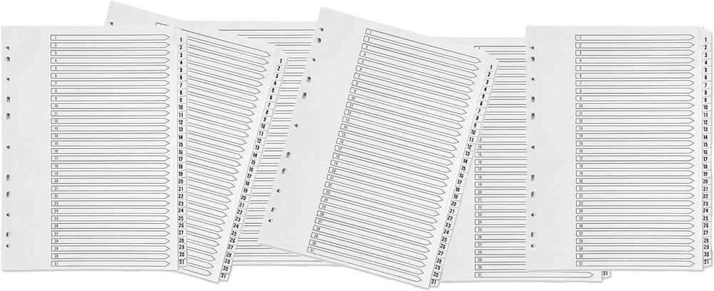 Q-Connect 1-31 Index Multi-punched Polypropylene White A4 1 White