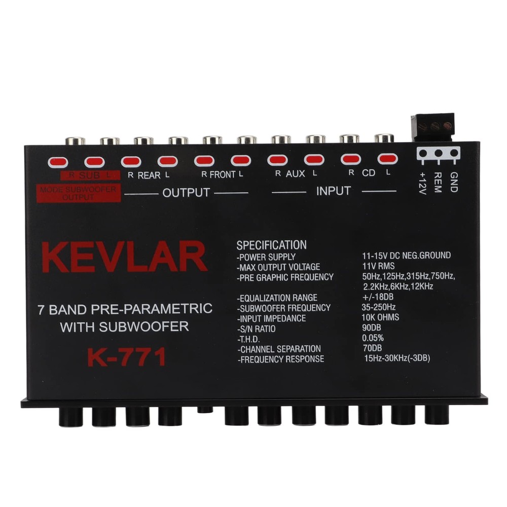Car Audio Graphic Equalizer, 7 Bands EQ Car Amplifier Graphic Equalizer with ...