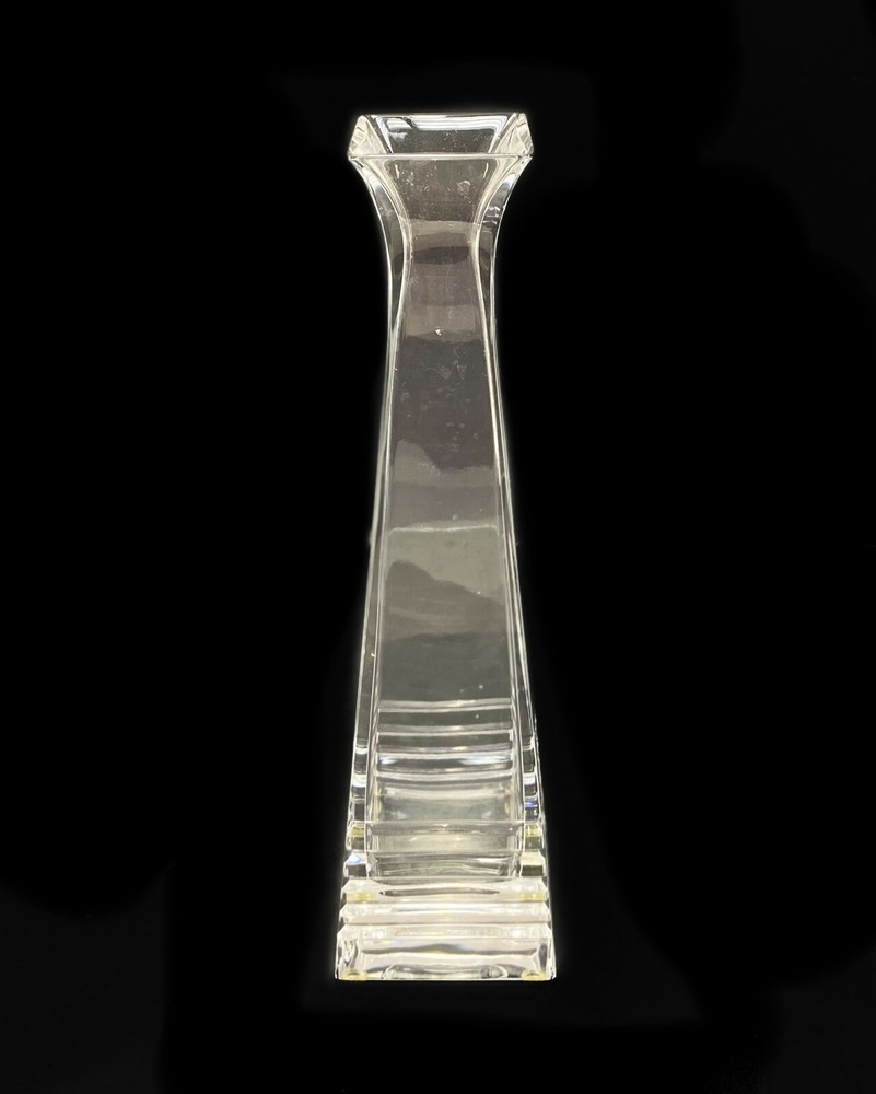 Tiffany & Co. Cut Glass Vase, Signed. Square Base.