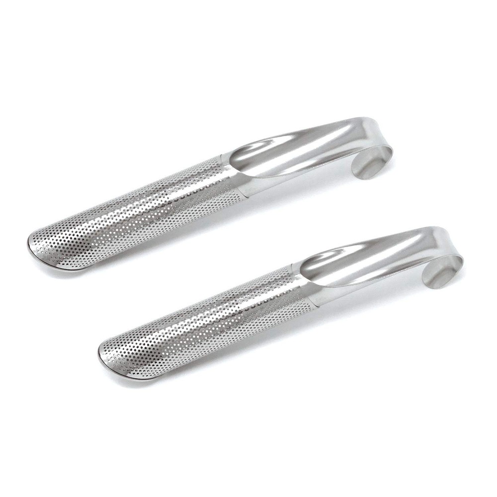 Stainless Steel Tea Infuser Strainer Filter Stick Pipe Hook 2 PCS