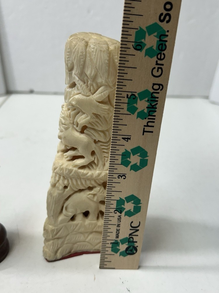 Stunning 3 Bone Hand Carved Decor