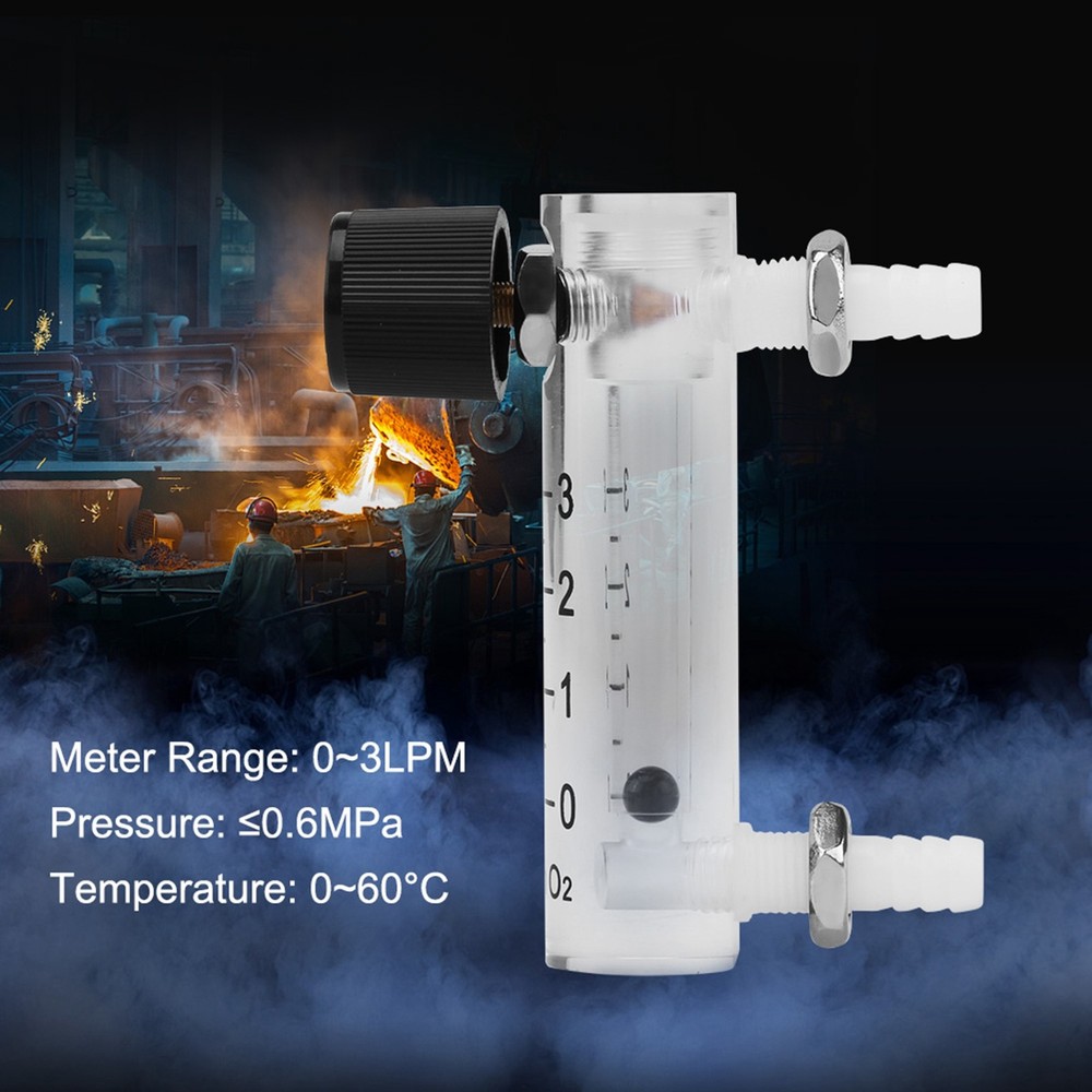 2 Meter 0-3LPM Meter With Control Valve For Oxygen/Air/Gas♡