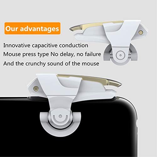 Leprato Mobile Controller, Mobile Game Trigger Battle Royale Sensitive White