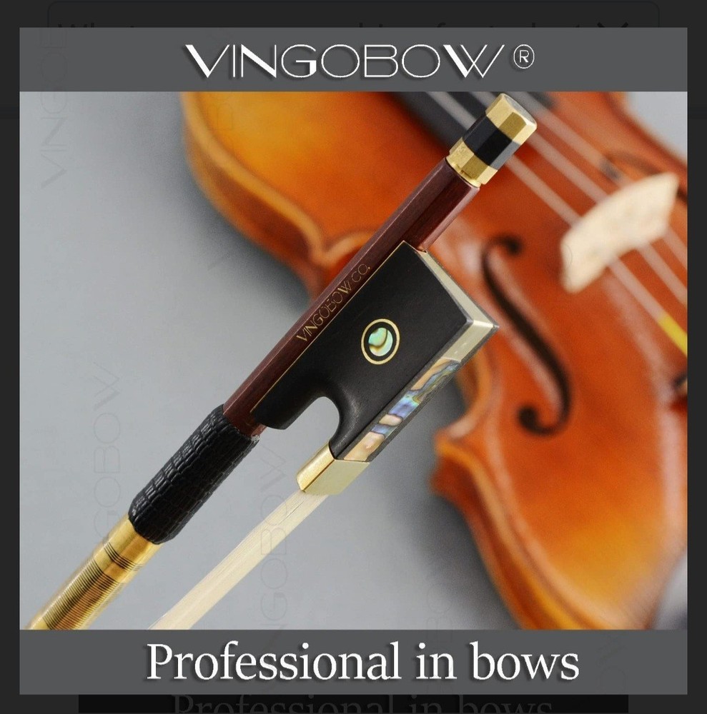 Concert Level Pernambuco Viola Bow  4/4 Size Straight ~ Balanced Ebony Frog ~
