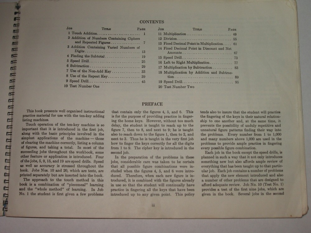 1950 Ten-Key Adding Listing Machine COURSE WORKBOOK Agnew Goodfellow 2nd Edition