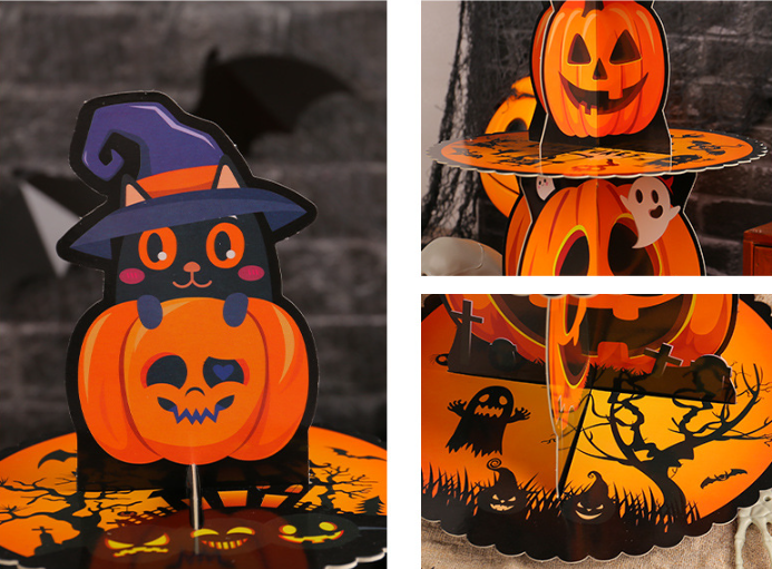 Cake Dessert Display Rack Cake Tower Halloween Celebration Cupcake Stand 3 Layer