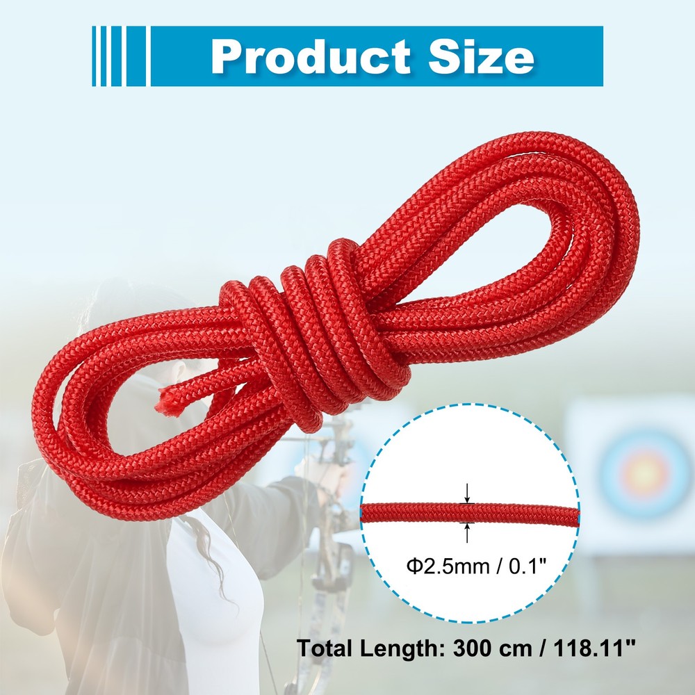 10 Feet Archery D Loop Rope String(Red, Pack of 1)