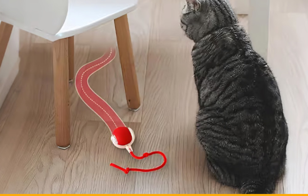 P02 Interactive Blinking LED Cat Toy Ball, Multi-Mode, Red
