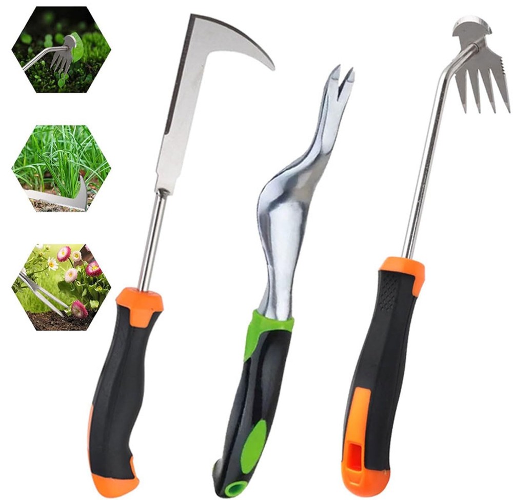 2025 Hand Weeder Tool, Rubber Handle Manual Weeder Puller Tool, Uprooting Wee...