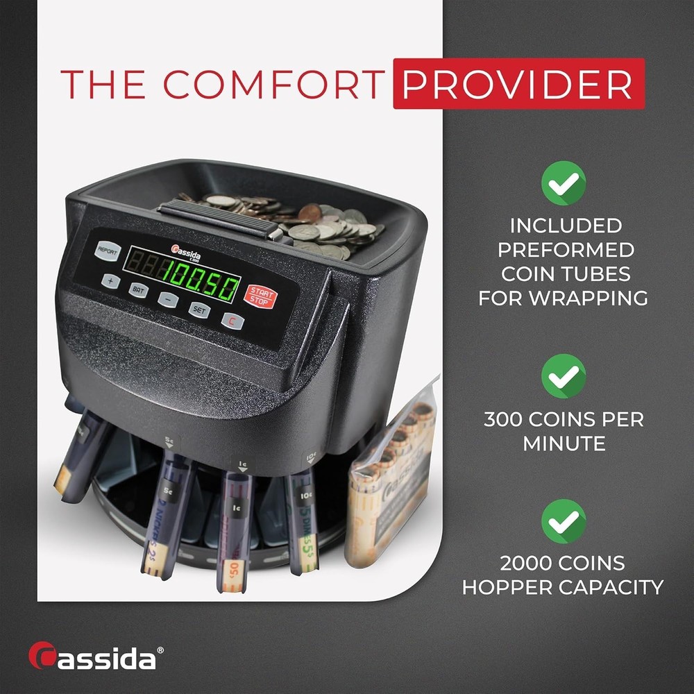 Coin Sorter, Counter and Roller