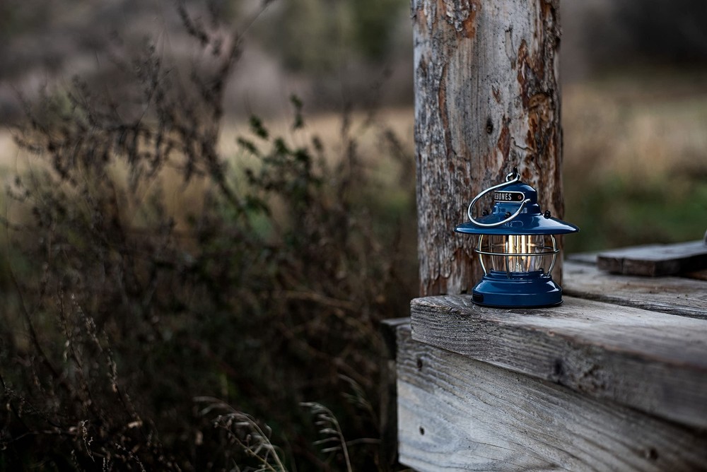 Barebones Edison Mini Lantern - Vintage Adjustable Camping Light (Ocean Blue)
