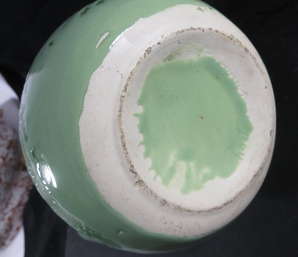 13" Pottery Pitcher Mid-Century Modern Green