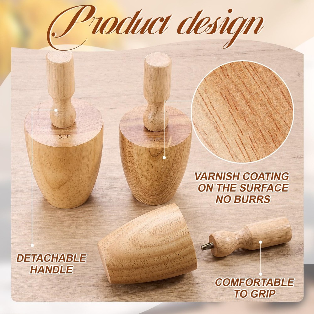 3 Sizes Wood Shaping Tools For Pottery Molds With Removable Handle