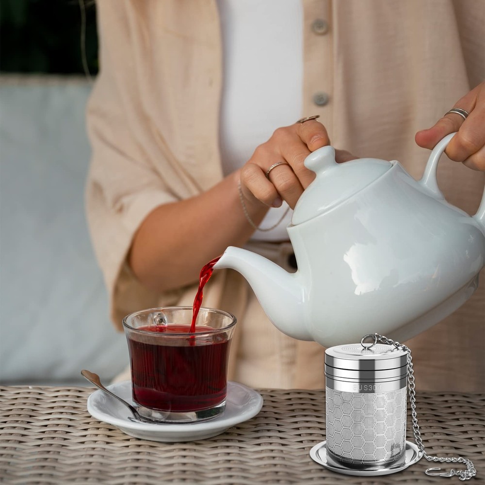 Numola Large Tea Infusers for Loose Tea, Extra Fine Mesh Large, Silver
