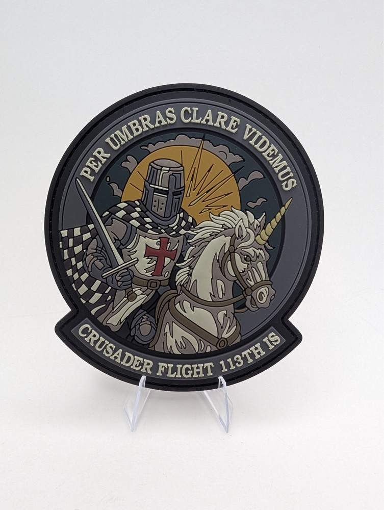 Air Force Crusader Flight 113th IS PVC Morale Patch Hook & Loop