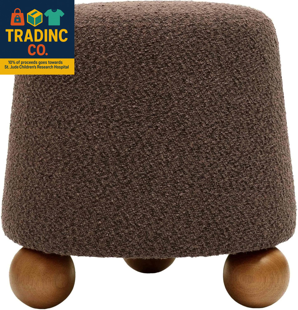 Jaine Upholstered Stool (Chocolate Brown)