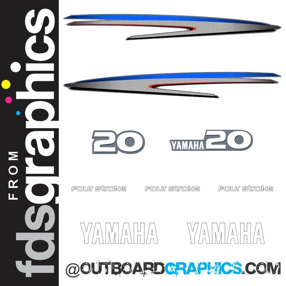 Yamaha 20hp four stroke outboard engine decals/sticker kit