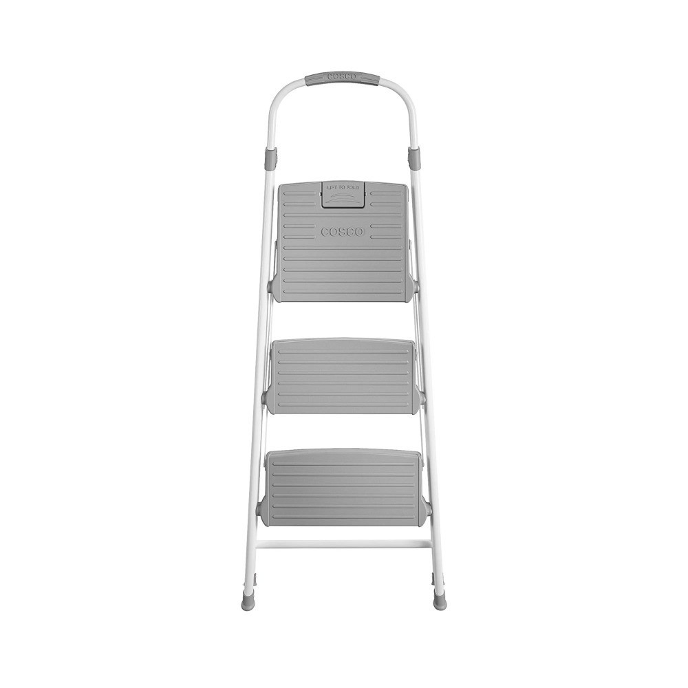 3 Step Connection Step Stool ( White & Gray, 8ft 10in Max Reach)