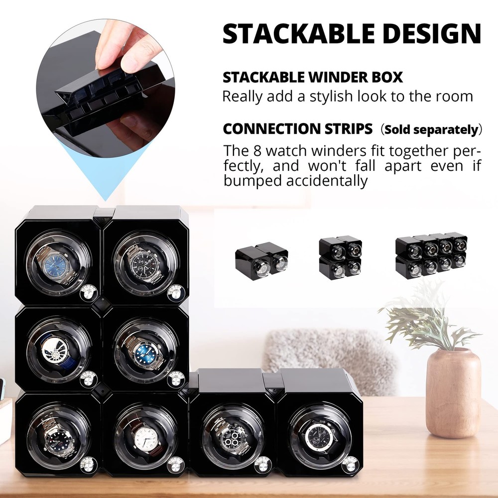 TRIPLE TREE Single Watch Winder for Automatic Watches, in black
