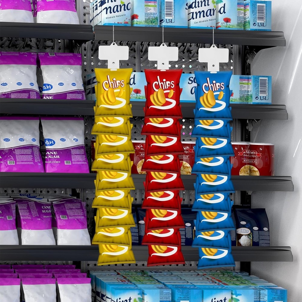 Durable Wall-Mountable Merchandise Display Strips - 12 Hanging Stations Included