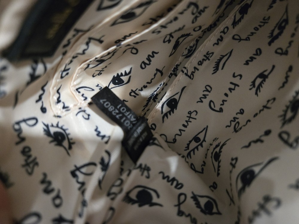 Stella & Dot Mini Pouch-Embroidered Lashes-Black