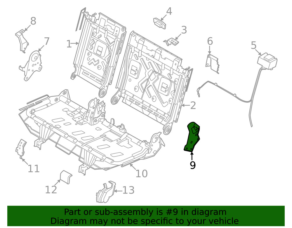 Genuine Nissan Seat Frame Bracket 88957-6TA0A