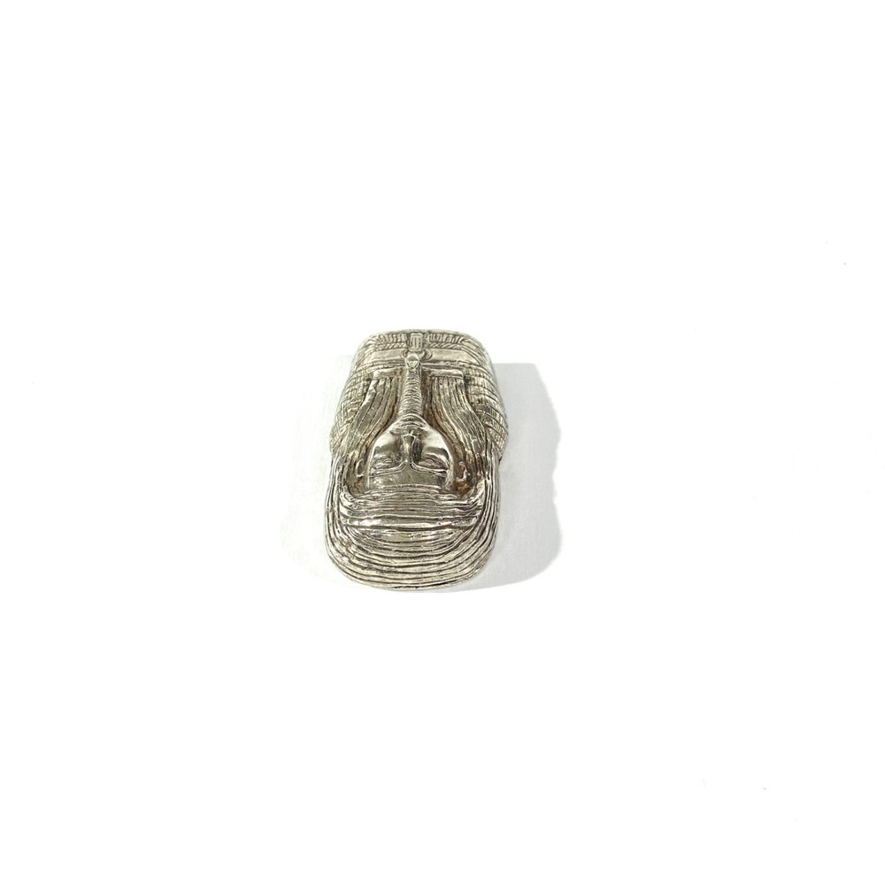 Vintage Heavy Solid Silver Sarcophagus shape Pill Box