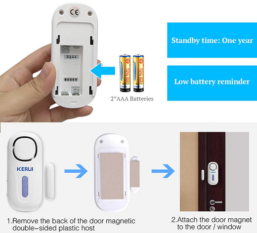 RV-Camper-VAN-Motorhome-Caravan Wireless Remote Security Alarm Entry Door Sensor