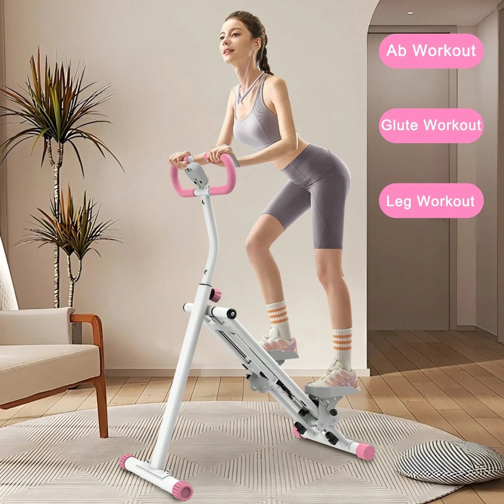 Foldable Vertical Climber Exercise Machine Home Gym Stepper Cardio Workout Pink