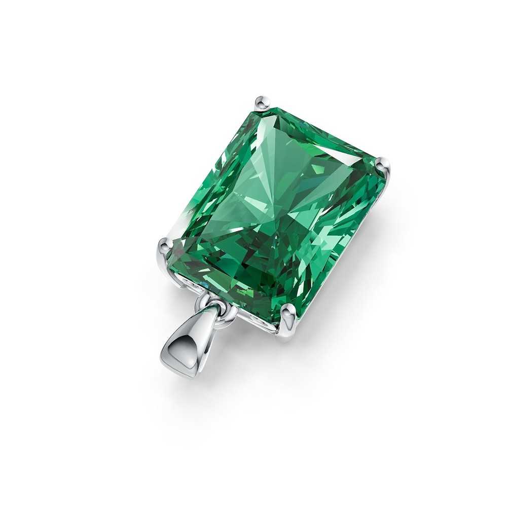 Sterling Silver Semi Mount Pendant Setting Emerald OCT 16X12mm