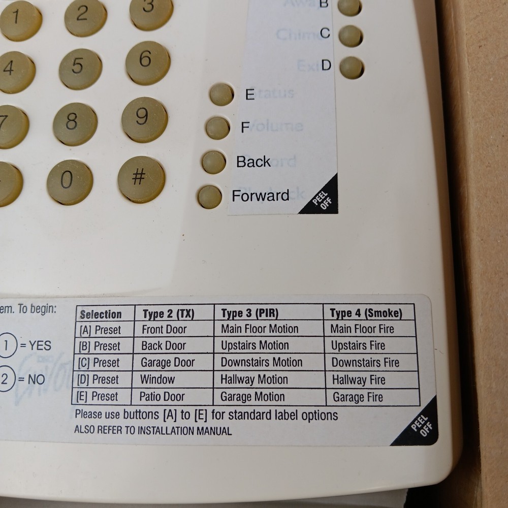 DSC NT9010 Security System Control Panel New Old Stock Manual And Transformer