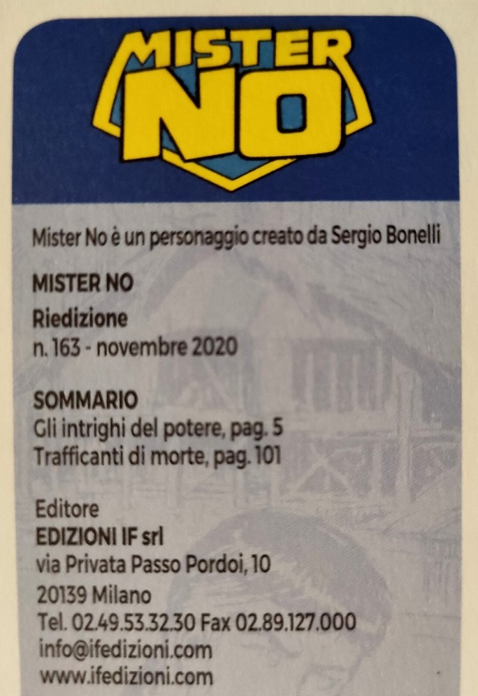 No. 3 MISTER NO Comic 2020 Bonelli Read Description