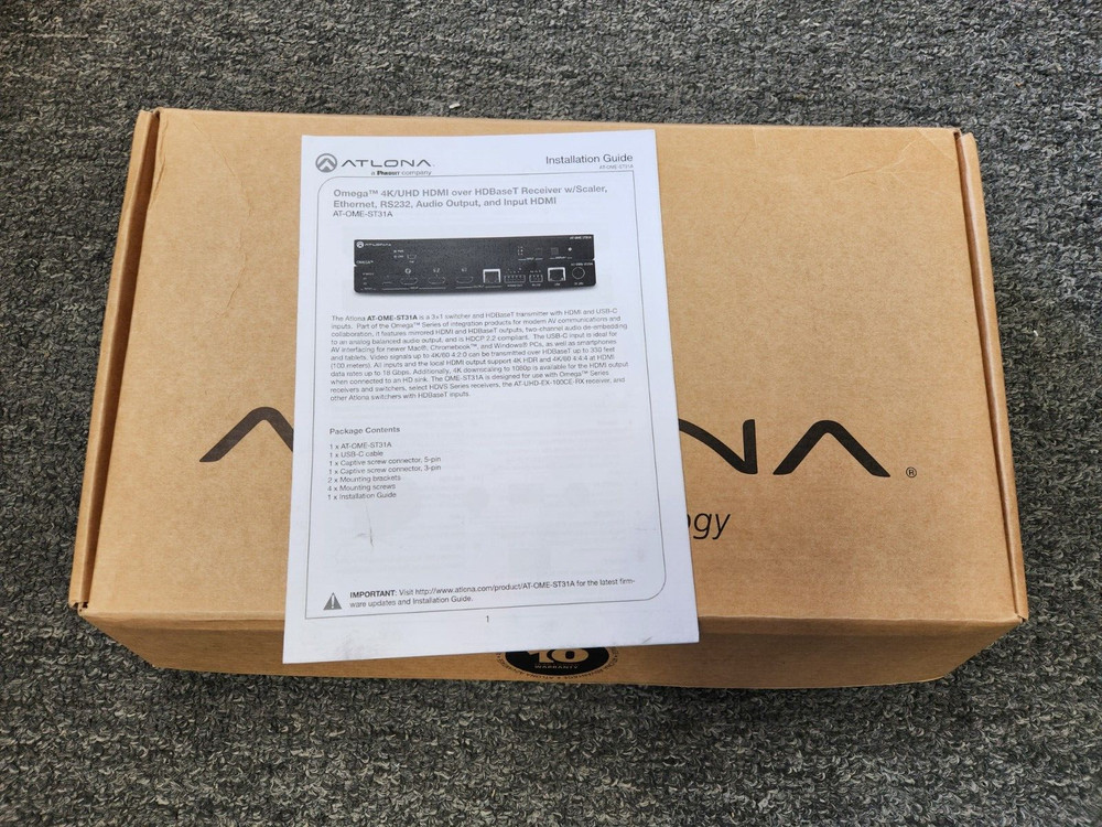 Atlona Technologies AT-OME-ST31A 3 Input Switcher / Transmitter USB-C HDMI