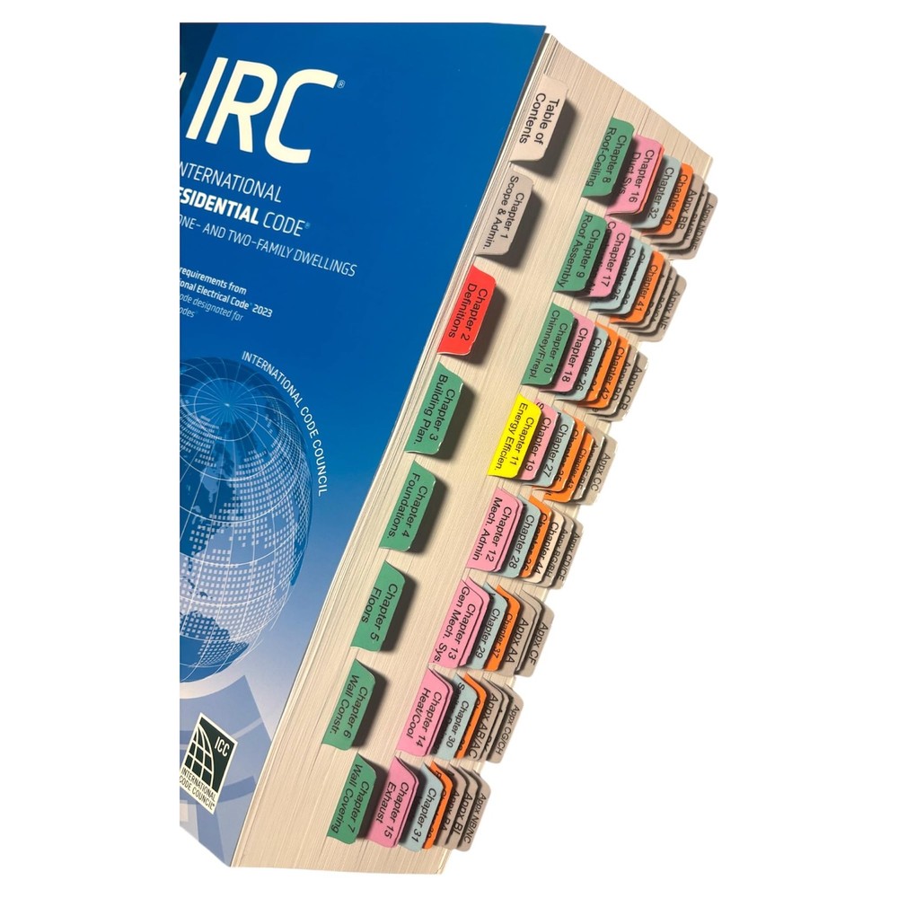 Book Tabs for The International Residential Code 2024. Laminated,...