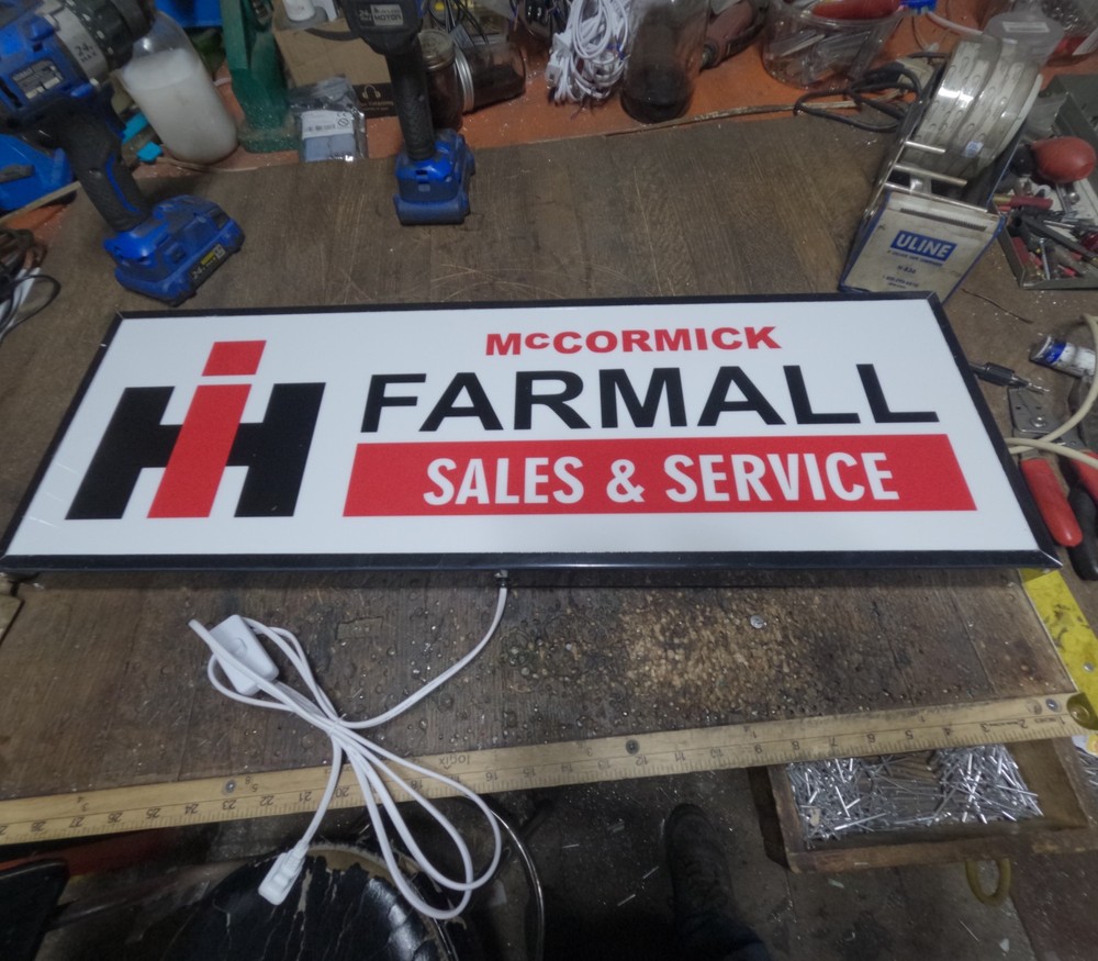 Farmall McCormick IH LED Display lighted sign lightbox Wall Hanging Light