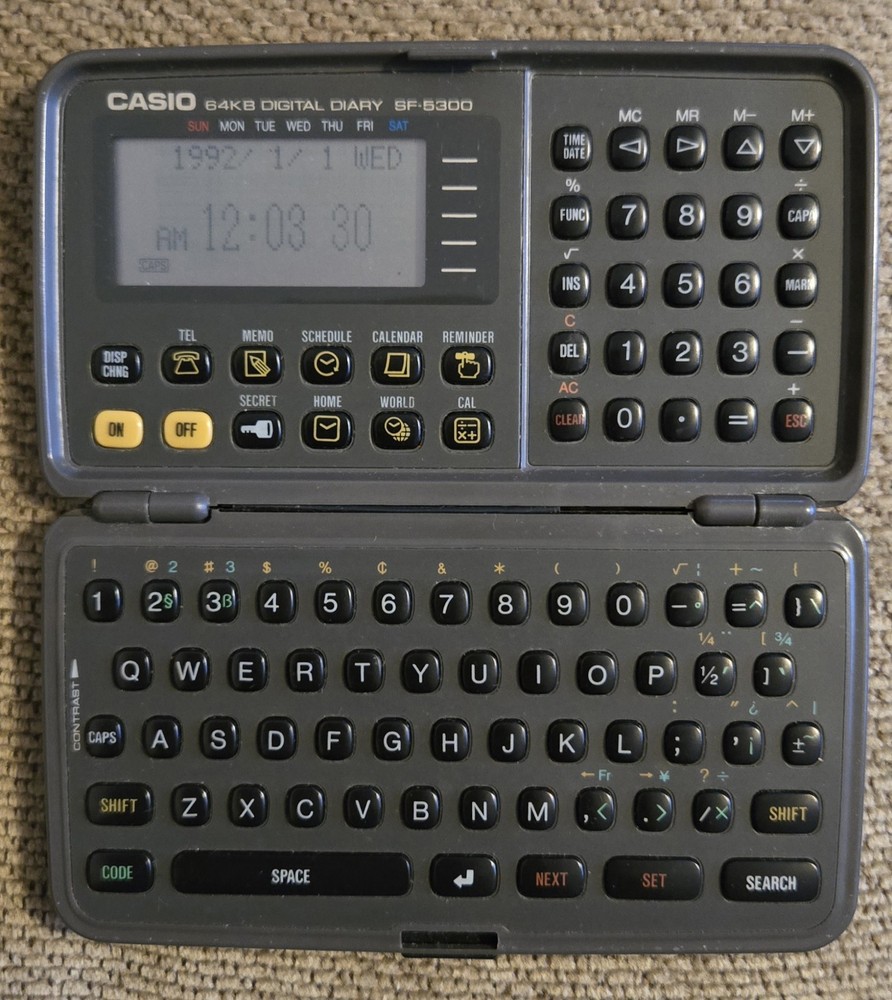 Casio Digital Diary/Organizer SF-5300 - works GREAT! Keep data Private & Secure