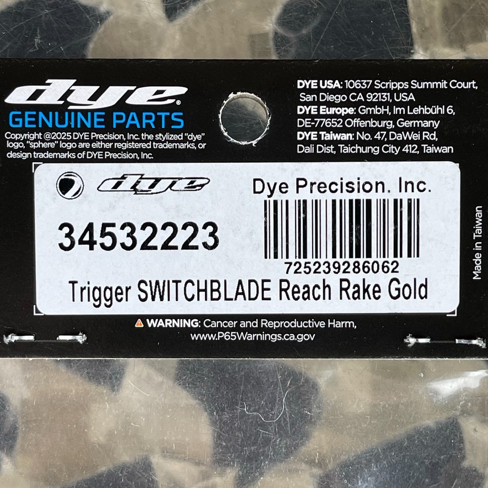 NEW Dye Switchblade Trigger Blade - Rake - Gold