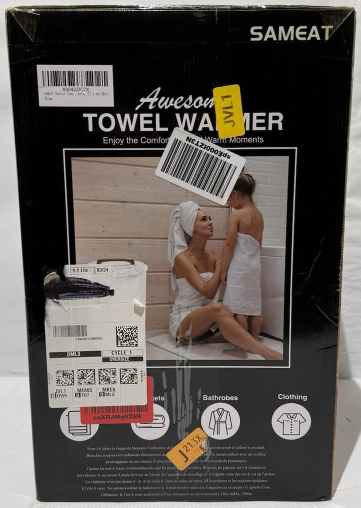 SAMEAT Heated Towel Warmer (Extra-large towels, bathrobes, and blankets)